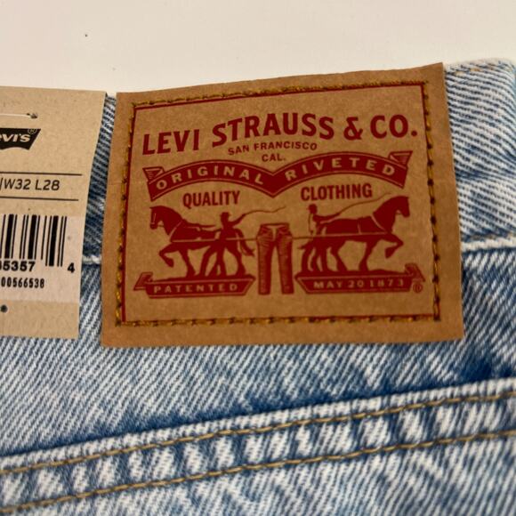 Levi's Women Wedgie Straight Fit High Rise Button Fly Jeans 32x28 Blue NWT - Picture 14 of 16